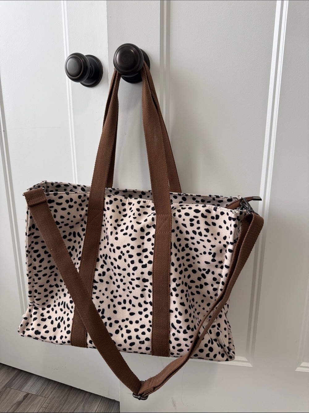 Cow Print Laptop Tote Duffle Bag